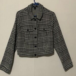 Torrid Black and White Plaid Jacket
